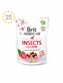 SNACKS BRIT INSECTS WHIT LAMB ENRICHED WHIT RASPBERRIES